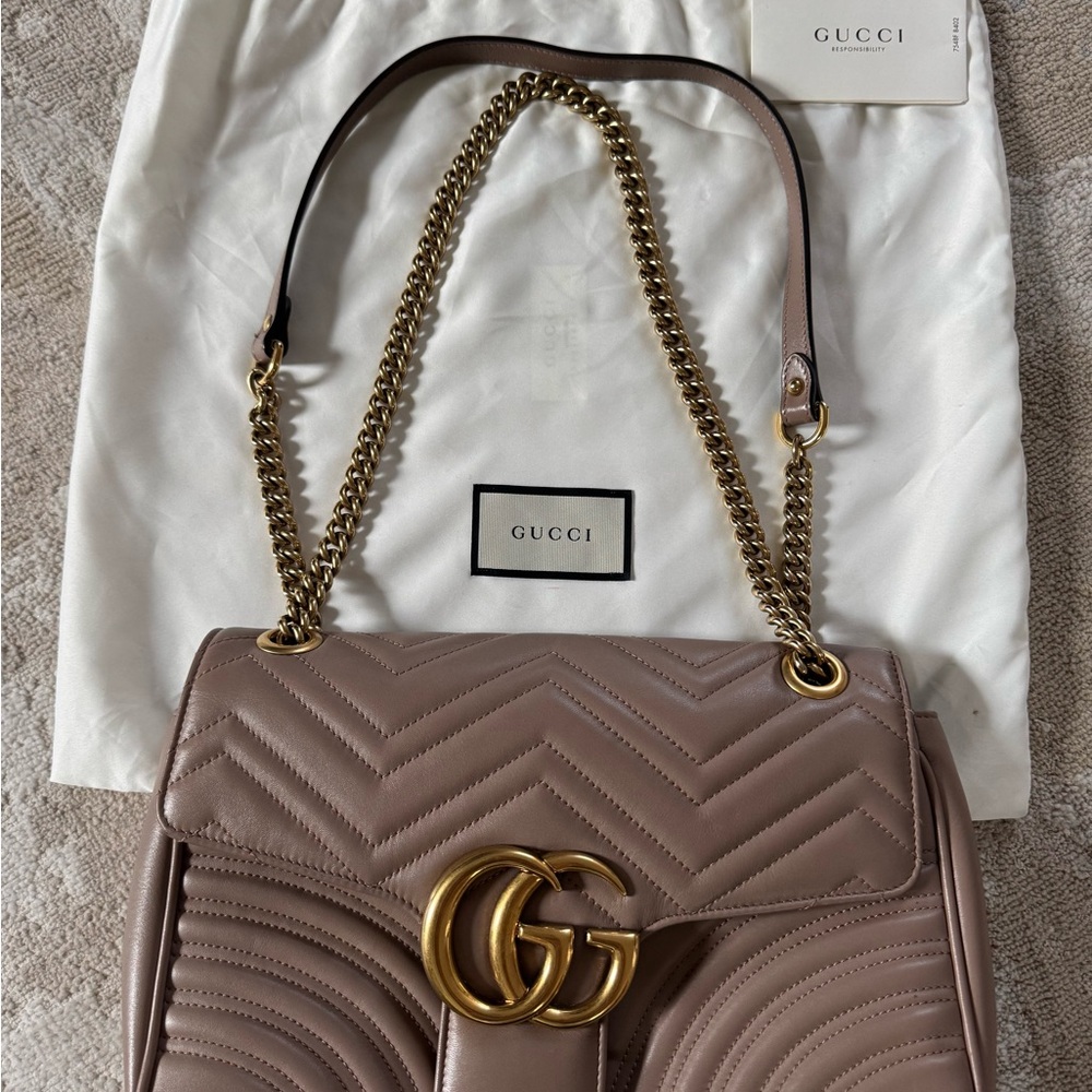 Gucci Marmont Medium Quilted Leather Matelasse Shoulder Bag